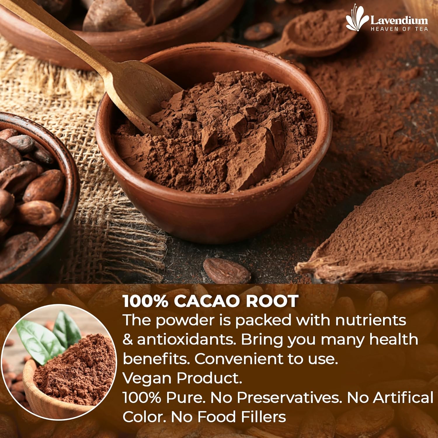 Cacao Powder, 25oz (1.56 lbs), 100% Natural & Pure, Unsweetened, Rich Chocolate Flavor, Perfect for Baking & Smoothies - Korvel