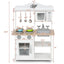 Wooden Pretend Play Kitchen Set for Kids with Accessories