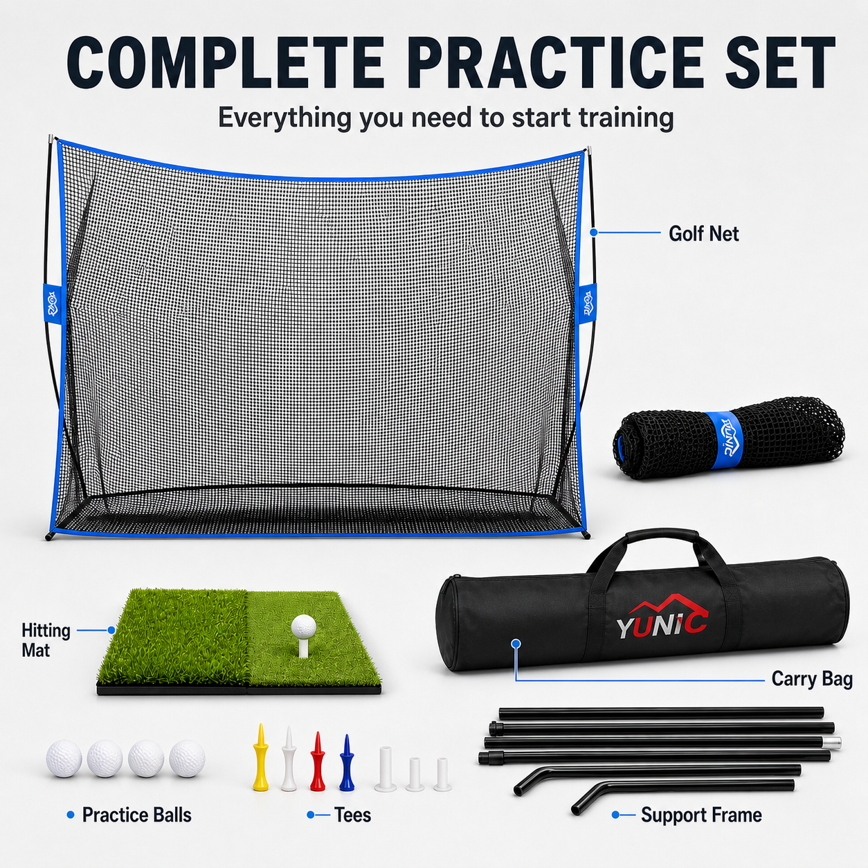 Portable Golf Practice Net - 10ft x 7ft Training Aid
