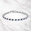 Elegant Blue Sapphire and White Topaz Tennis Bracelet