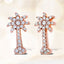 Pendientes de Stud de Palma de Diamante de Oro Rosa de 10K