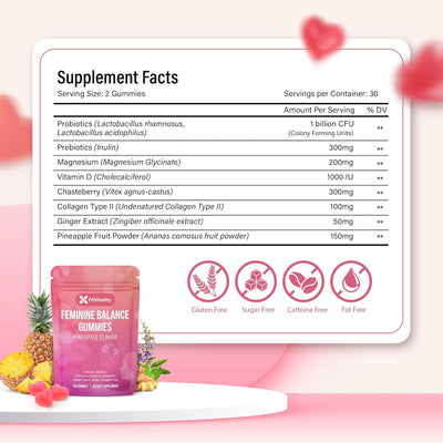 Gommes Premium Équilibre Féminin pour le Soutien Digestif