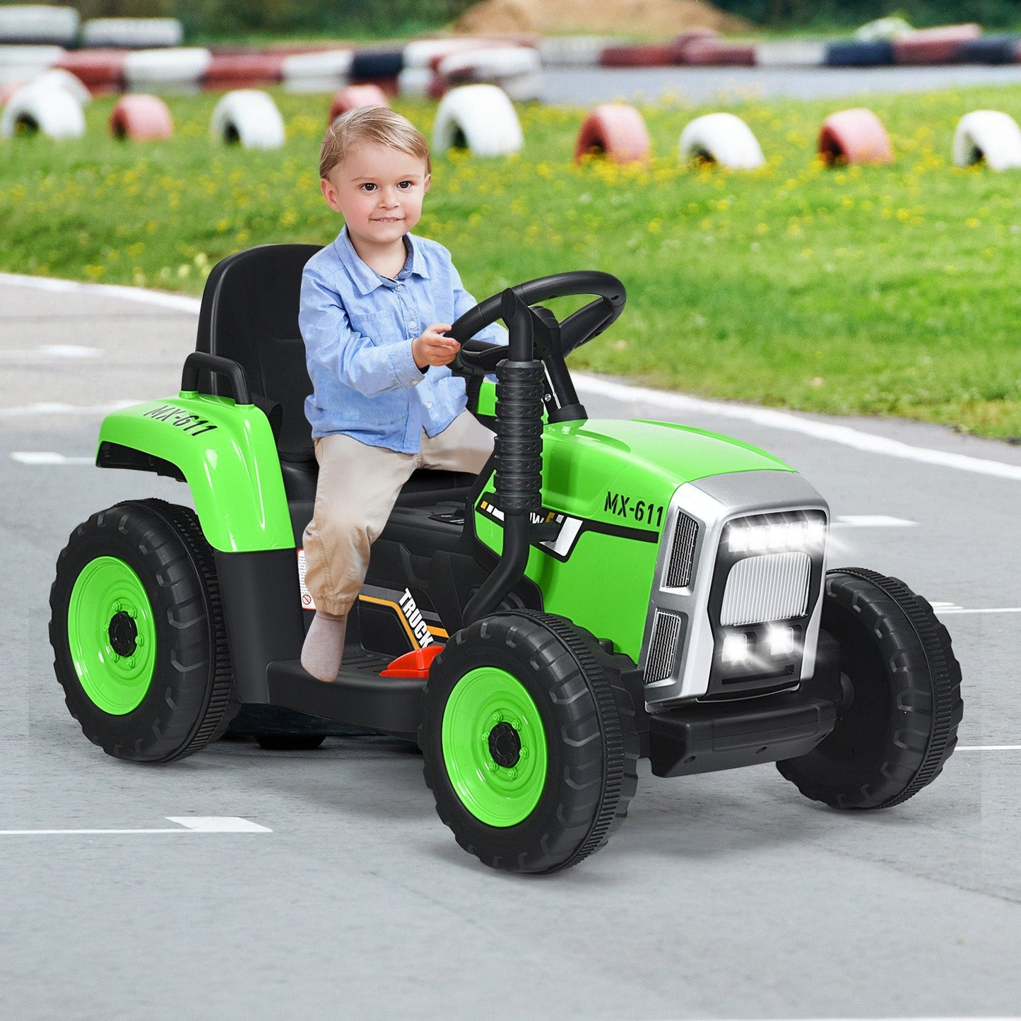 Tractor eléctrico de 12V con cargador para niños de 3 años en adelante