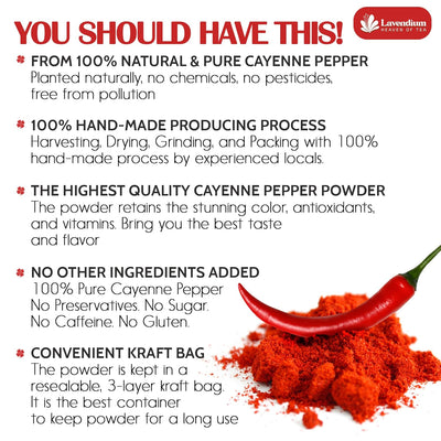 Premium Cayenne Pepper Powder - Pure Ground Red Pepper