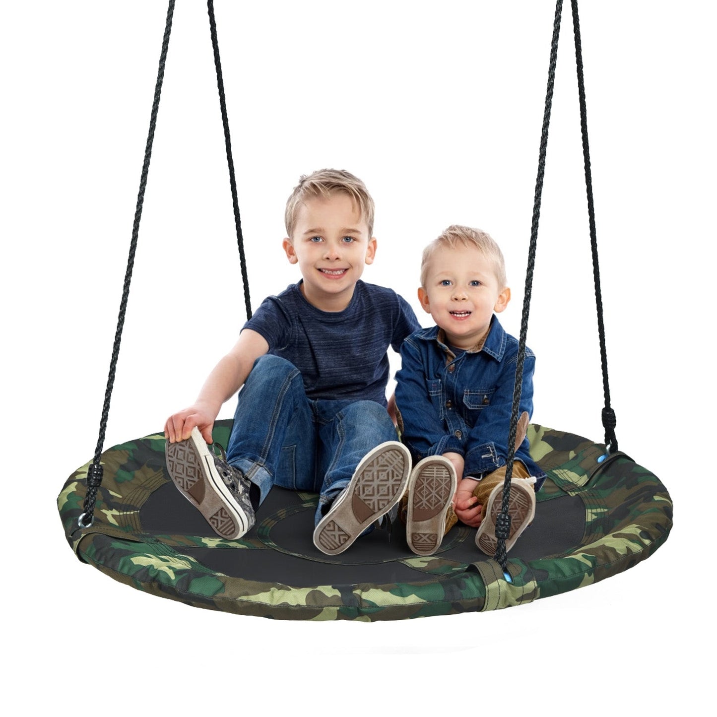 Balancoire en forme de soucoupe volante de 40 pouces - Ensemble de jeu extérieur réglable