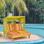 Kids Patio Lounge Chair with Cup Holders and Awning - Multicolor