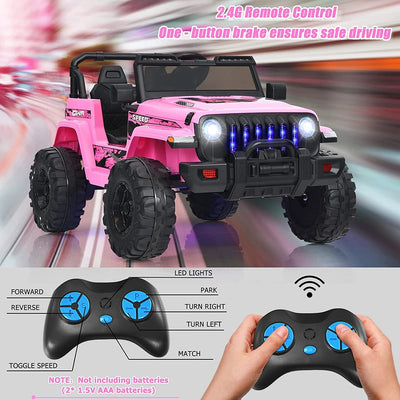 Voiture Jeep électrique pour enfants 12V avec télécommande - Rose