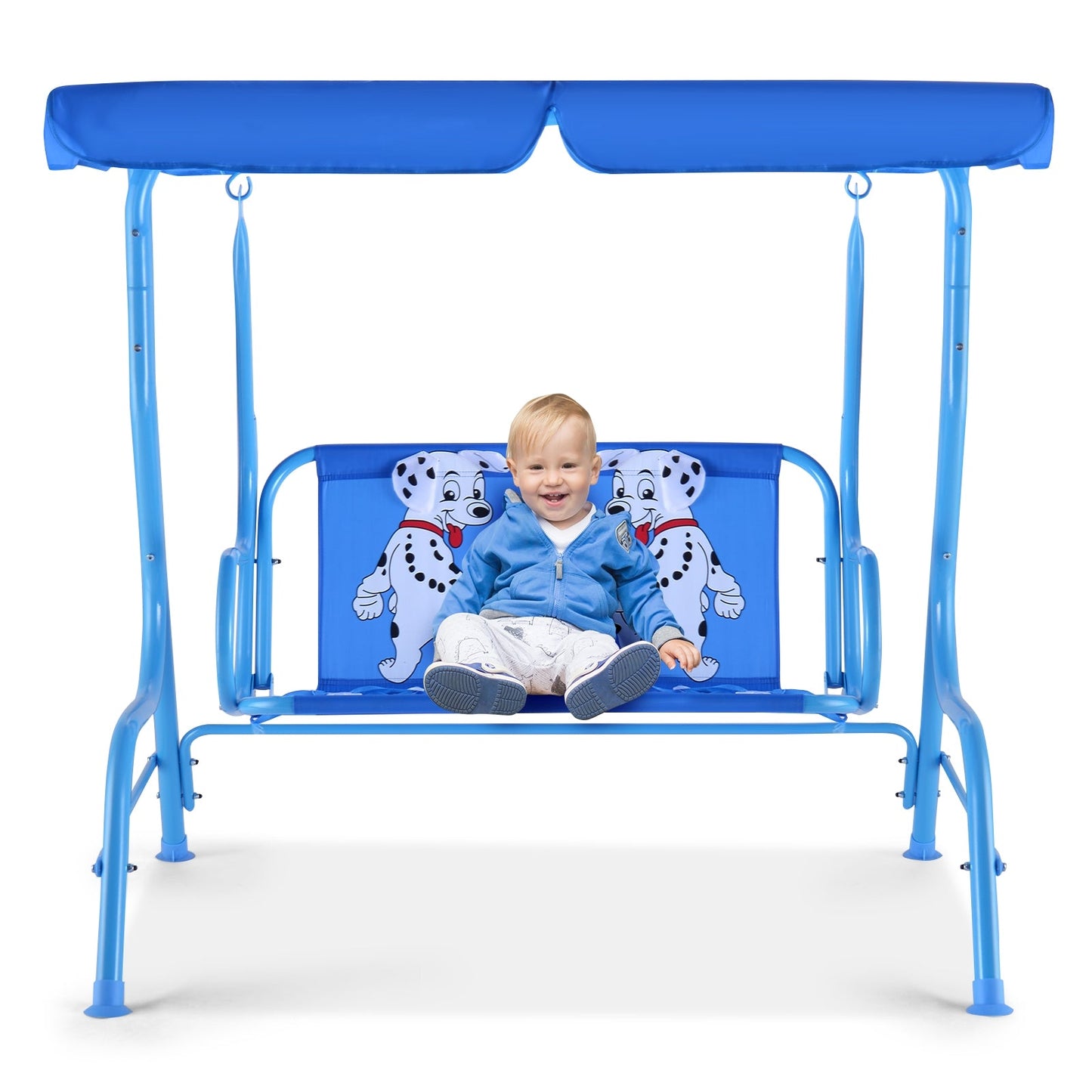 Outdoor Kids Patio Swing Bench with Canopy for 2