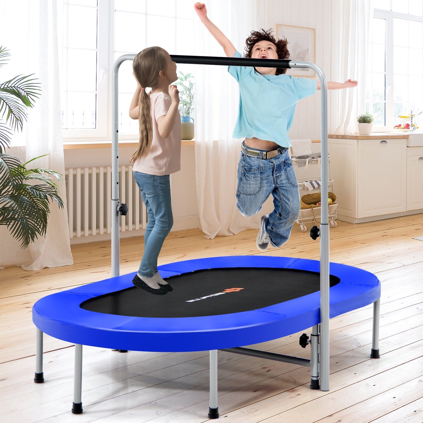 Trampolín Rebotador Mini Plegable para Niños de 2 Personas - Azul
