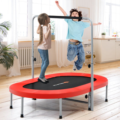 2-Person Foldable Mini Kids Fitness Rebounder Trampoline - Red