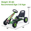 Go Kart de Pedales para Niños de 4 Ruedas - Verde