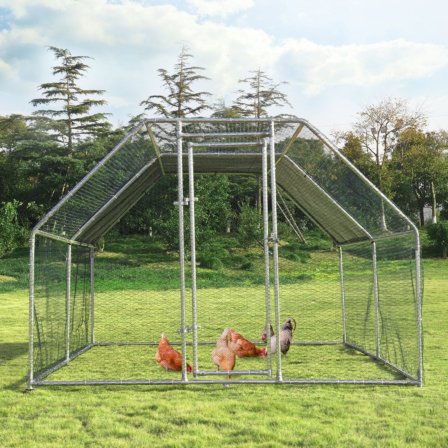 Large Walk In Chicken Coop Run - 9.5 x 12.5 Feet