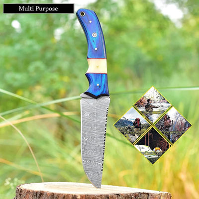 Artisan Crafted Damascus Steel Hunting Knife - Korvel