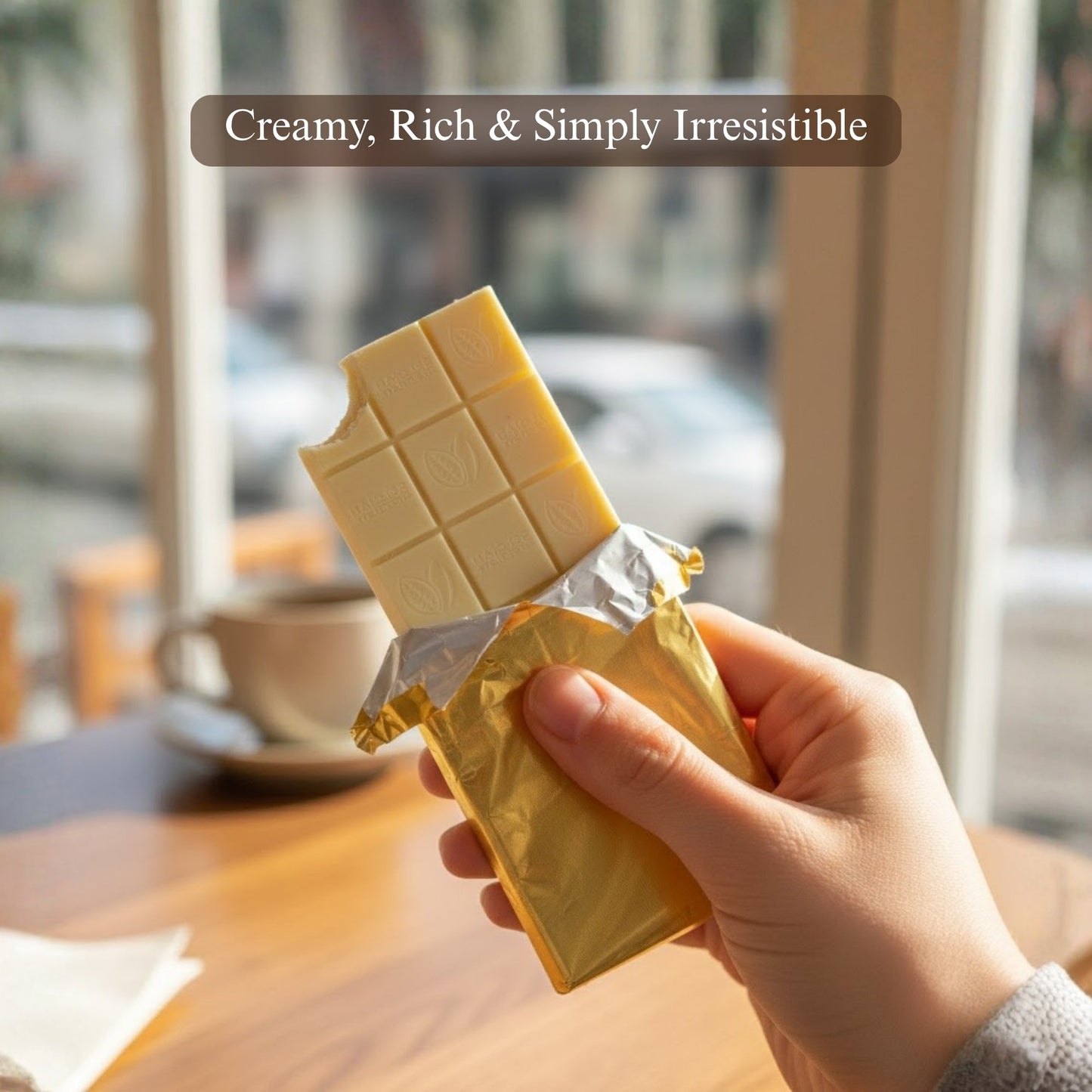 Barras de Chocolate Blanco Belga Sin Azúcar Andy Anand - Caja de Regalo de 3 Barras