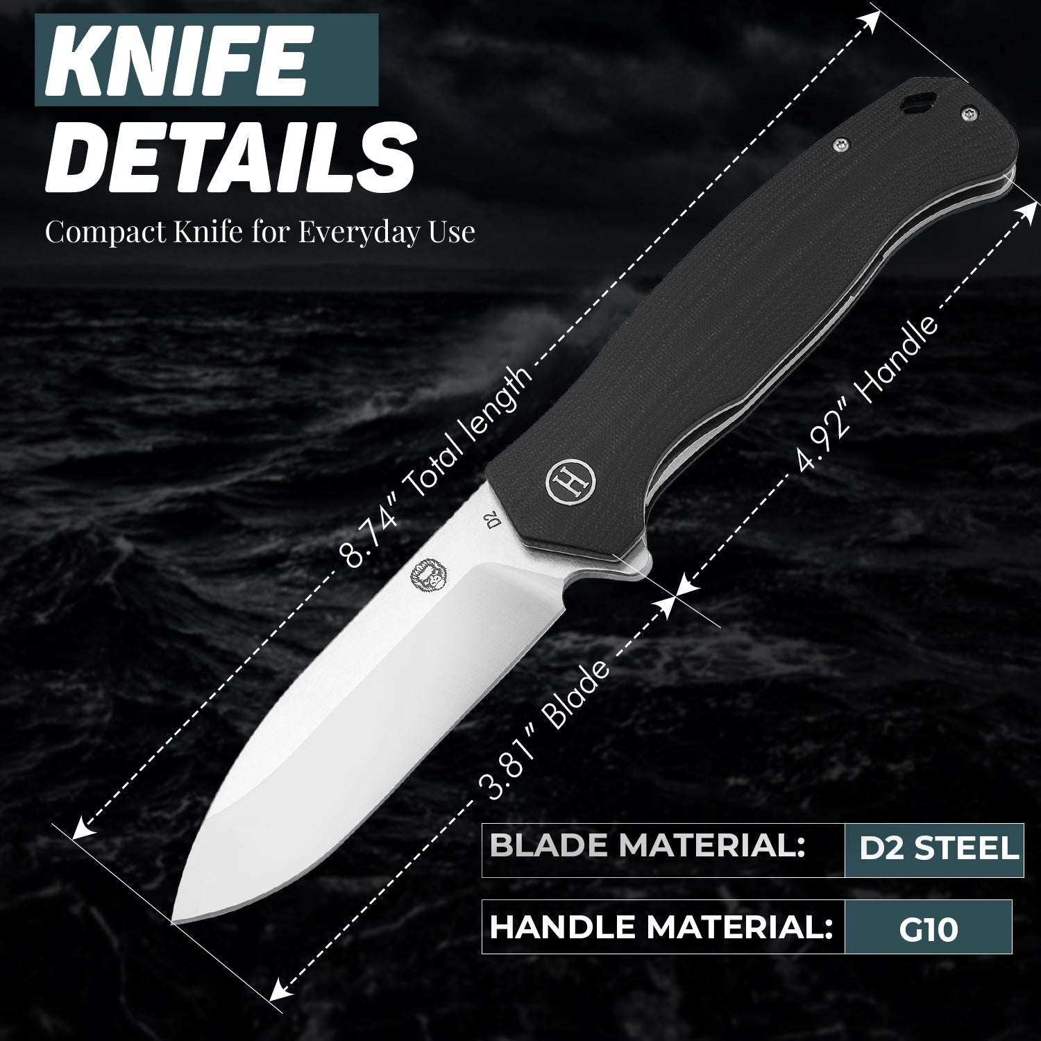 The Wild Trail Folding Pocket Knife Giftset for Men and Women (Silver and Black) - Korvel