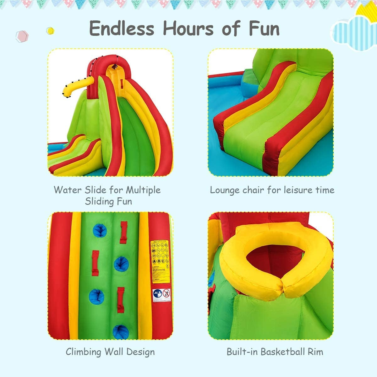 Inflatable Water Slide Bounce Park for Kids