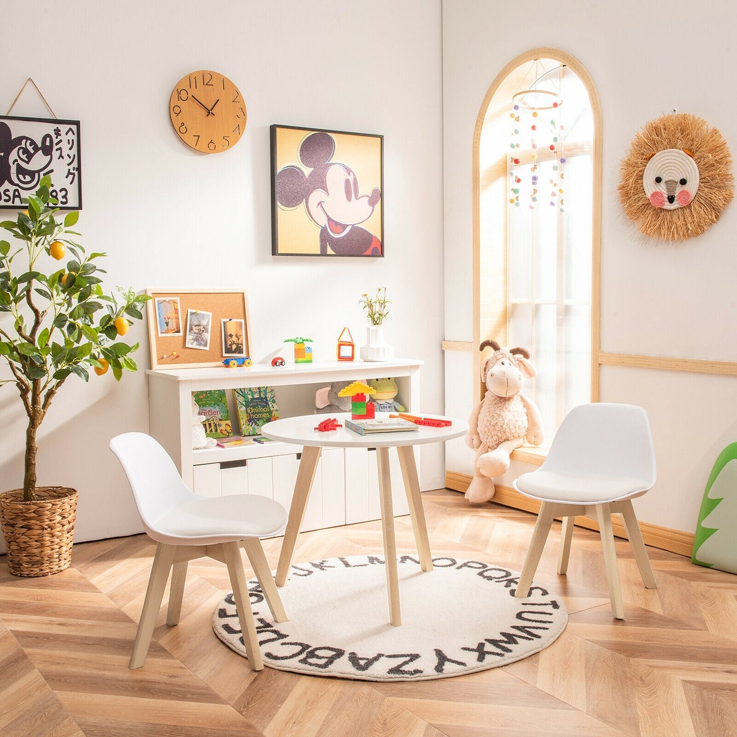 Ensemble de table d'activité moderne pour enfants et 2 chaises