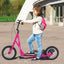 Height Adjustable Pink Kick Scooter with 12-Inch Wheels