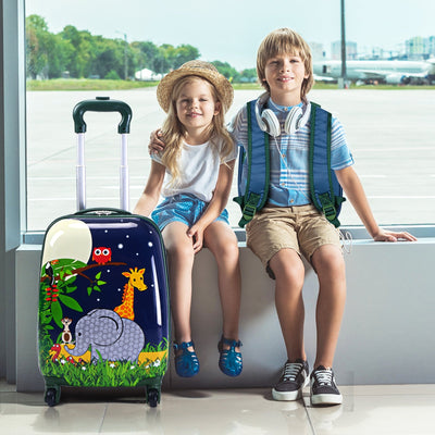 Kids 2-Piece Elephant Design Carry-On Luggage Set