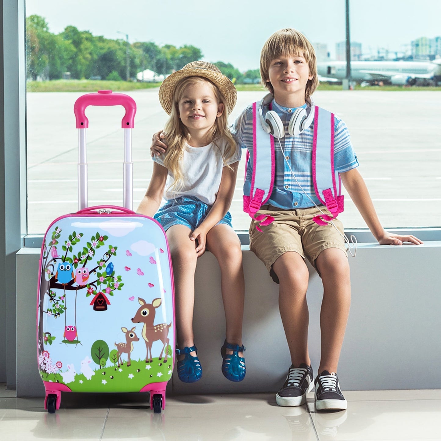 Gbruno 2 Pieces Kids Suitcase and Backpack Set