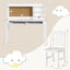 Kids Desk and Chair Set with Hutch and Bookshelves - White