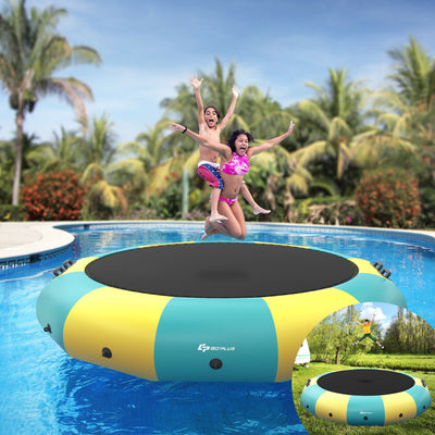 Bouncer aquatique gonflable rembourré de 15 pieds - Jaune
