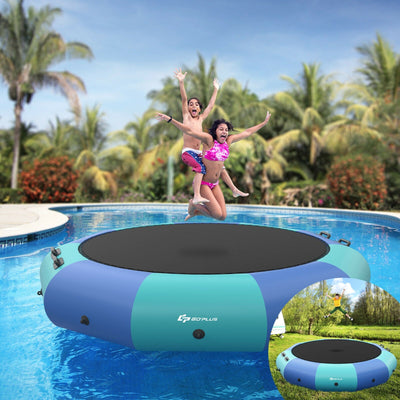 12 Feet Inflatable Splash Padded Water Bouncer - Blue