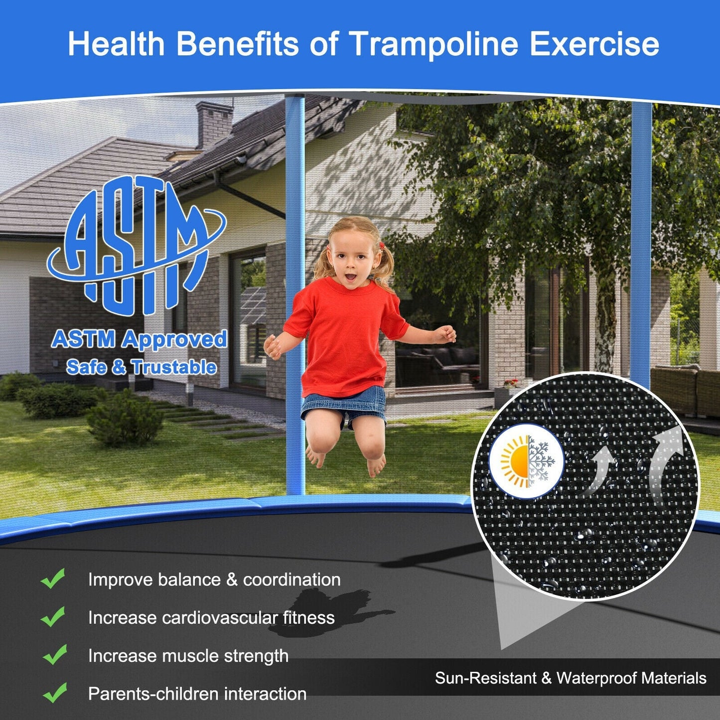 Trampolín Recreativo de 14 Pies con Red de Seguridad