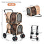 Carrito de Mascotas Doble 4 en 1 con Transportín Desmontable - Beige