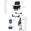 Silla Alta Plegable con Respaldo Ajustable - Negro