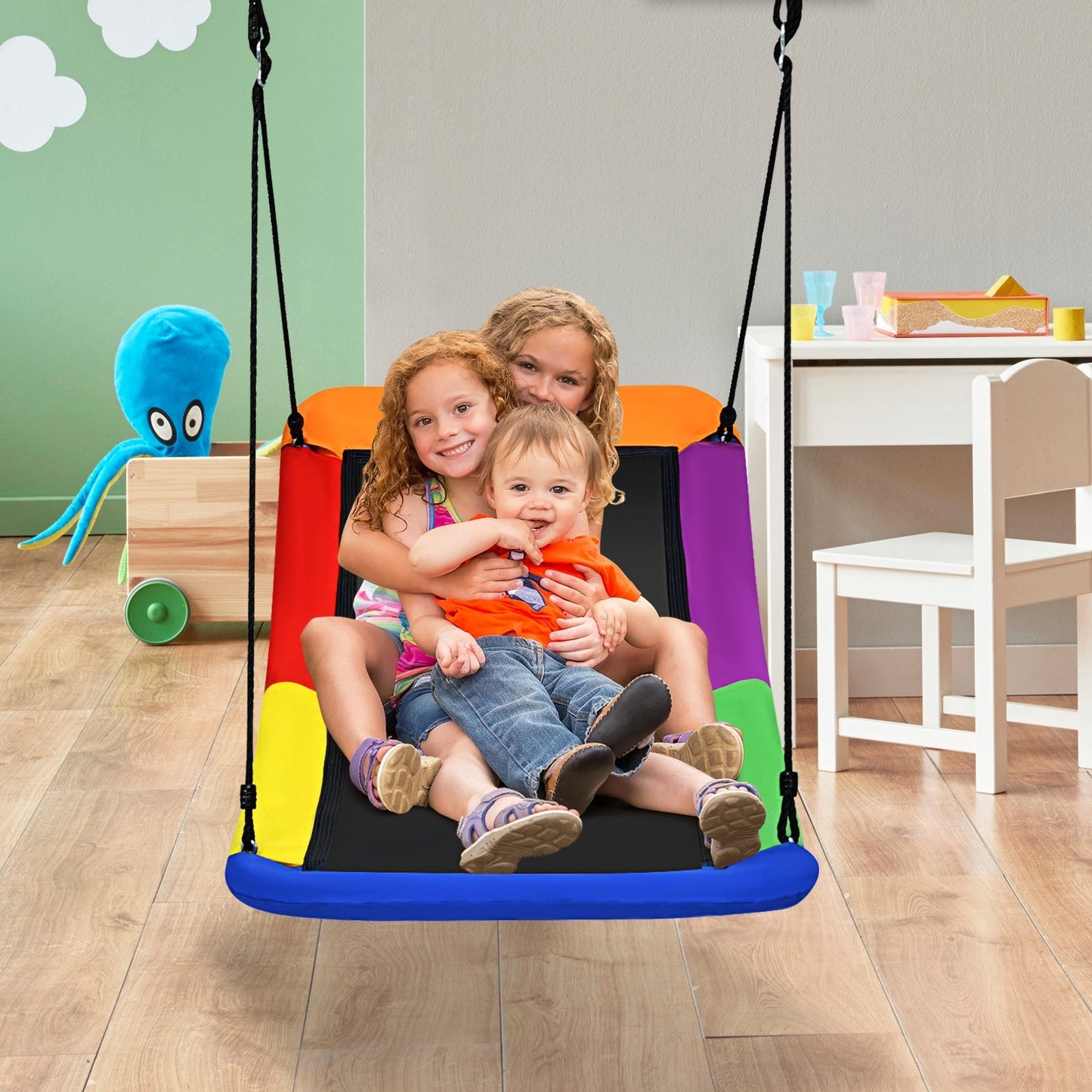 700lb Giant 60 Inch Platform Tree Swing for Kids and Adults - Multicolor