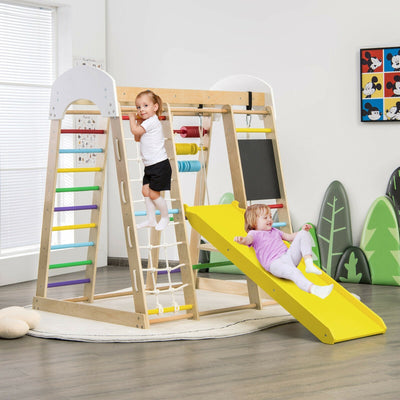 8-in-1 Indoor Playground Climbing Gym for Kids