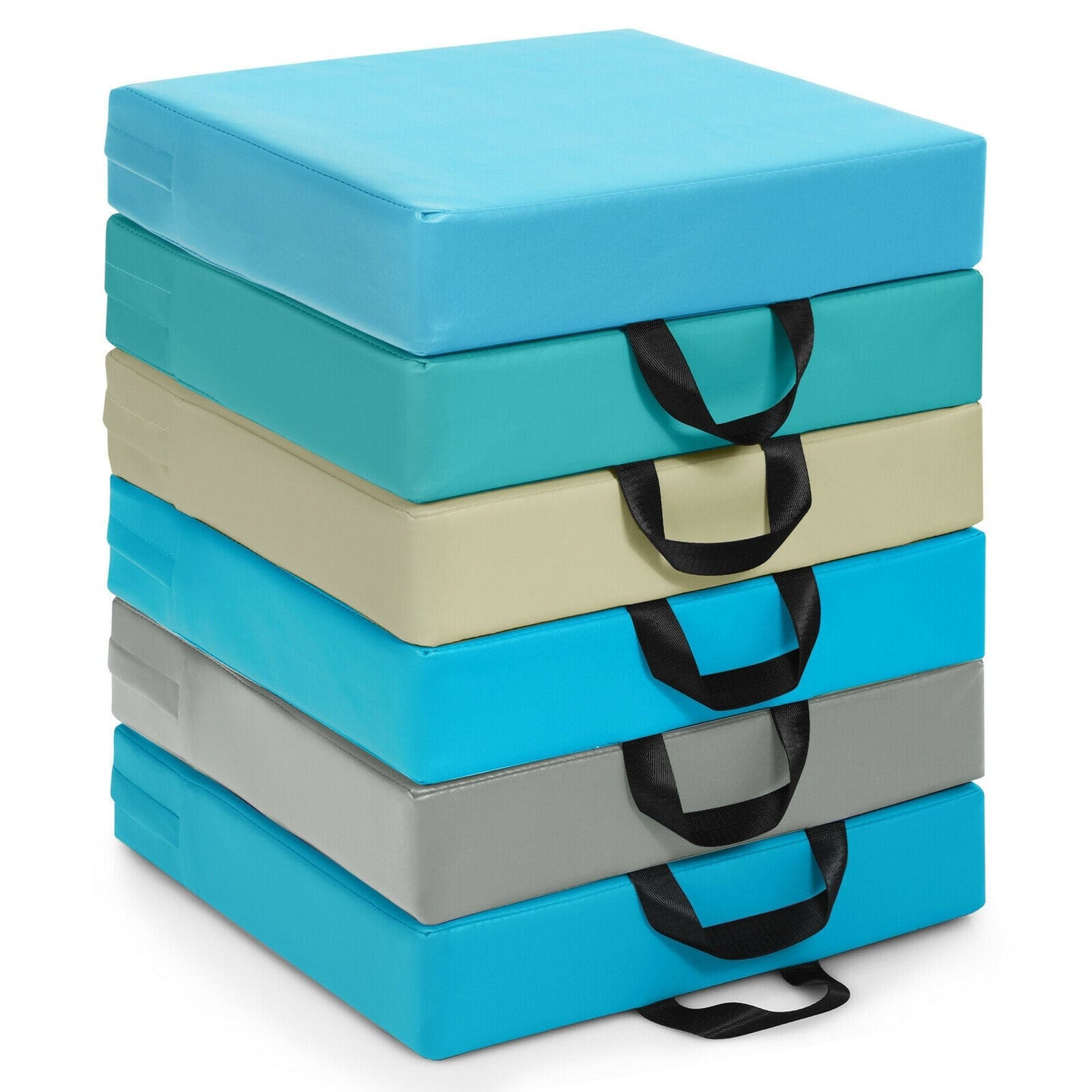 6-Piece Toddler Floor Cushions - Soft Foam Seating with Handles