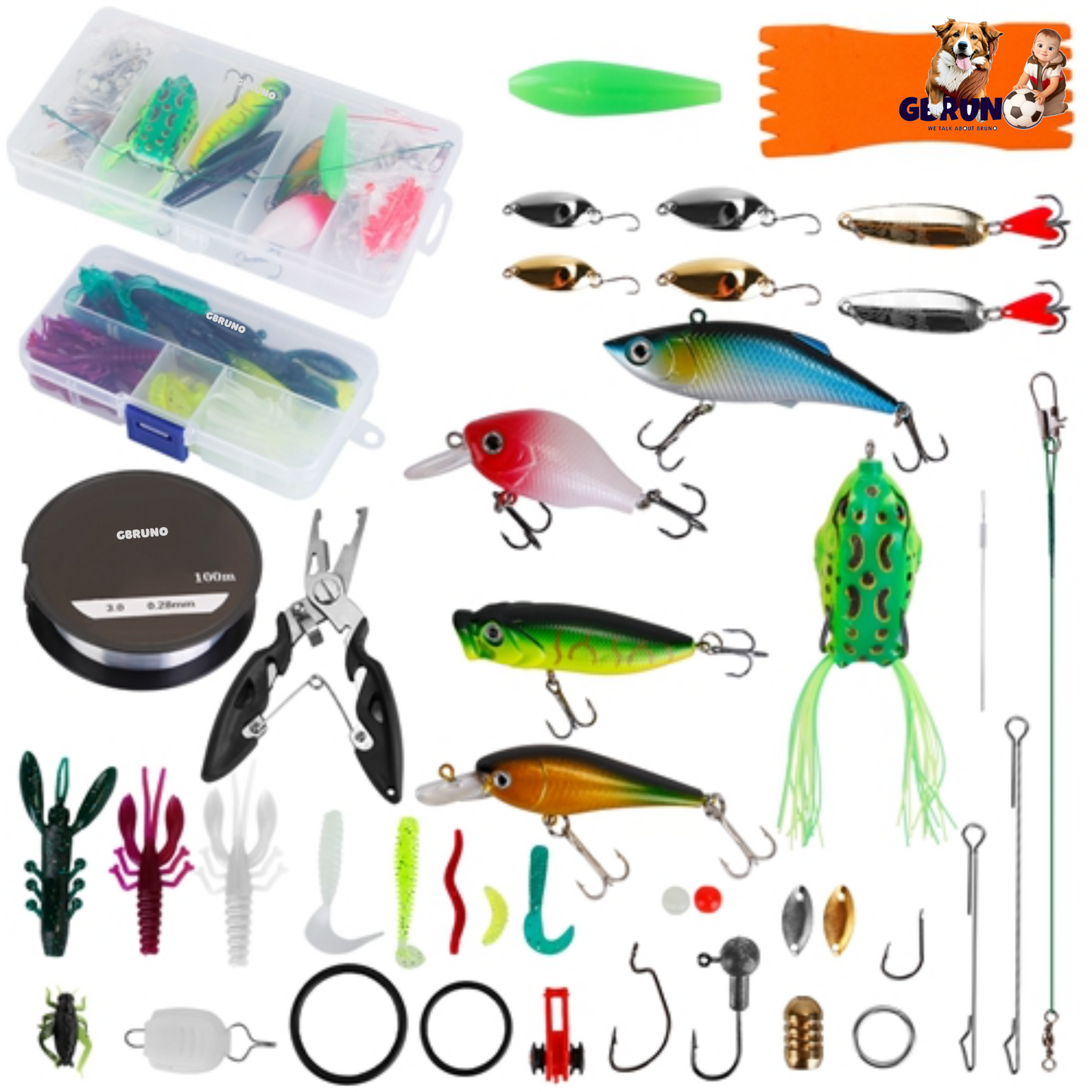 383-Piece Fishing Lure Tackle Kit for Bass Fishing