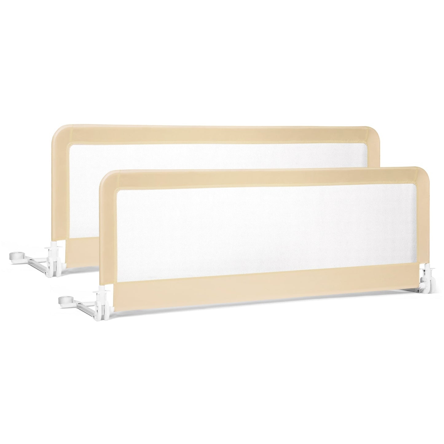 59 Inch Folding Baby Bed Rail Guard - Beige