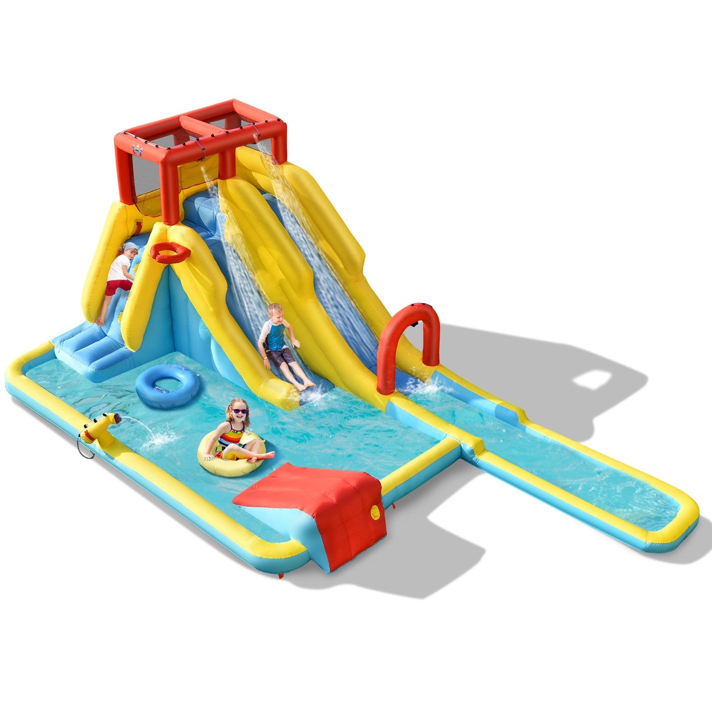7-in-1 Inflatable Dual Slide Water Park Bounce House