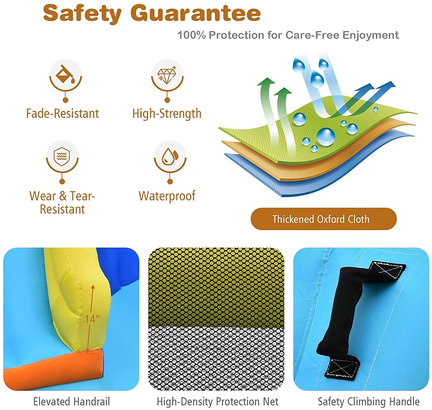 6-in-1 Inflatable Water Slide for Kids with Blower