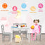 Kids 5-Piece Wooden Table and Chair Set - White