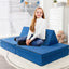 Ensemble de canapé convertible pour enfants en 4 pièces avec tapis pliants - Bleu