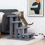 Escaliers pour animaux de compagnie en moquette à 4 marches de 24 pouces pour chats - Gris