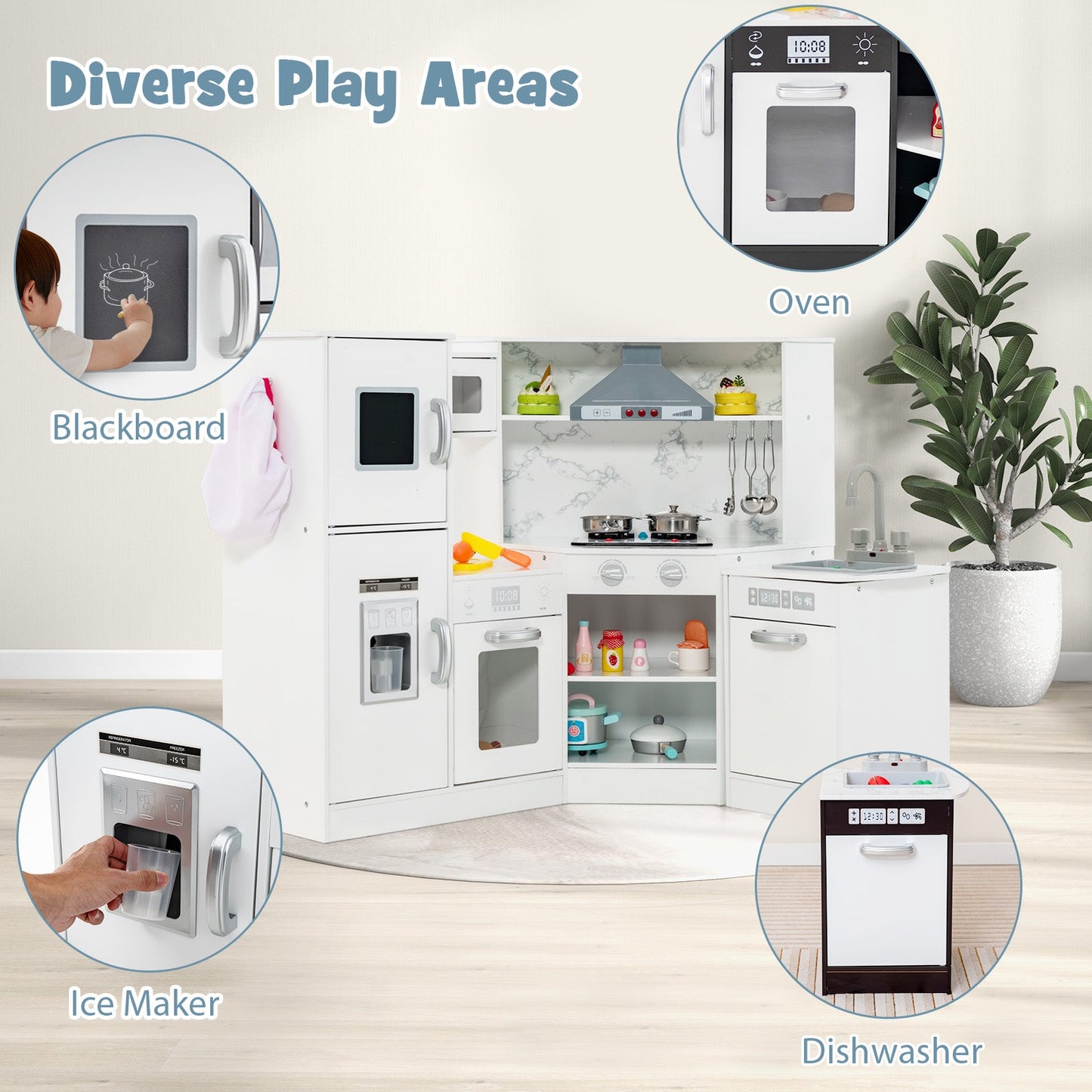 Cuisine de jeu Kids Corner avec évier séparé - Blanc