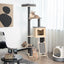 5-Tier Modern Wood Cat Tower with Washable Cushions - Gray