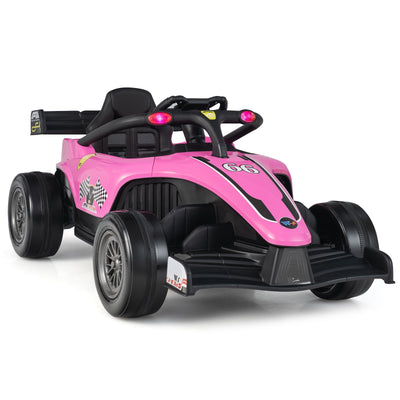 12V Kids Electric Formula Racing Car with Remote Control - Pink