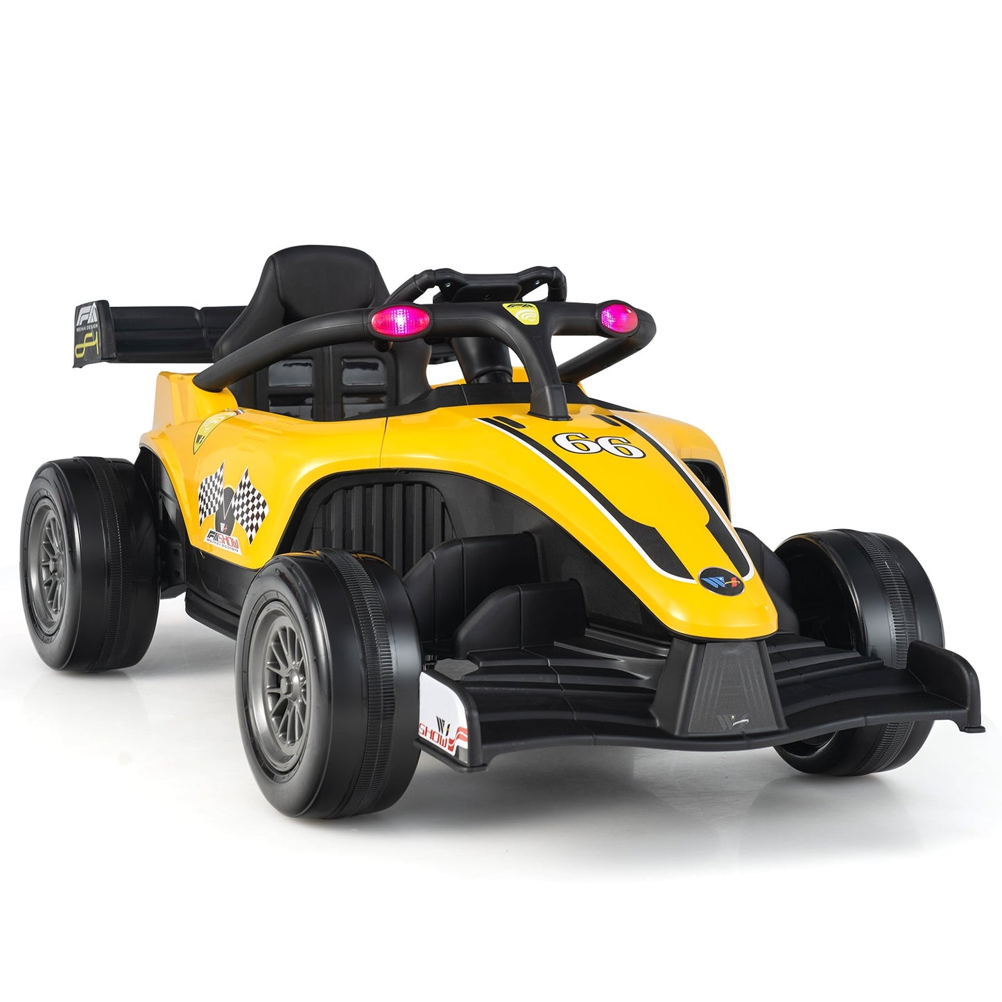 12V Kids Electric Formula Racing Car with Remote Control - Yellow