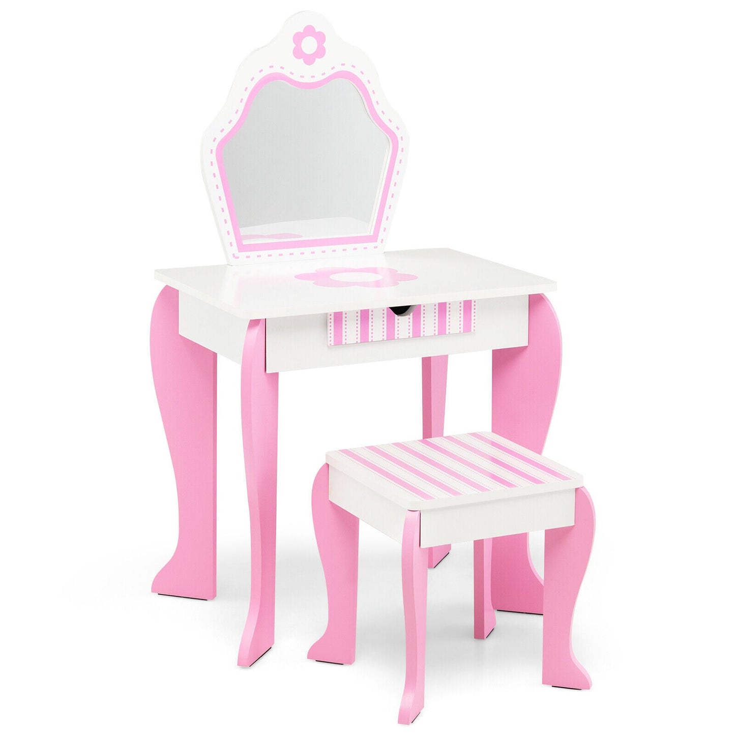 Conjunto de tocador 2 en 1 para niños pequeños con parte superior desmontable - Blanco