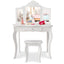 Conjunto de Espejo de Maquillaje Infantil con Mesa y Taburete