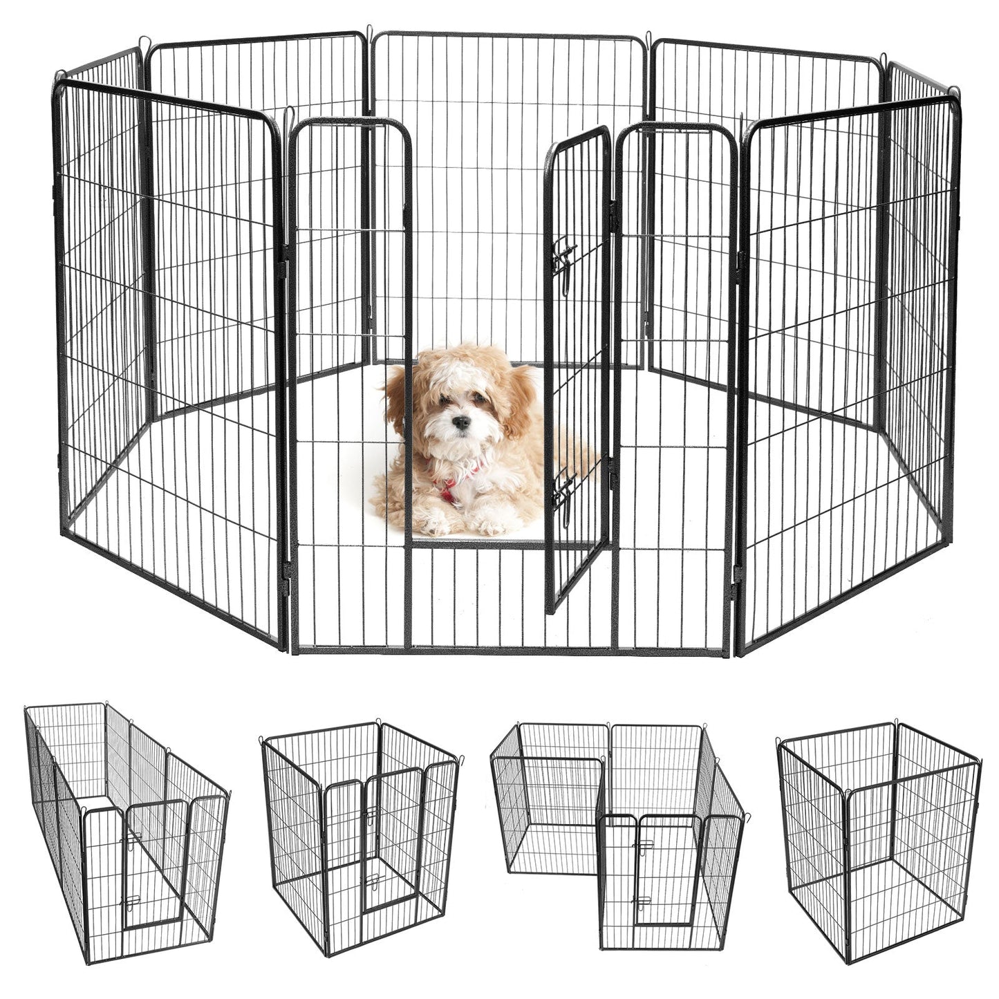 8-Panel Heavy Duty Pet Playpen with Door - 48 Inches