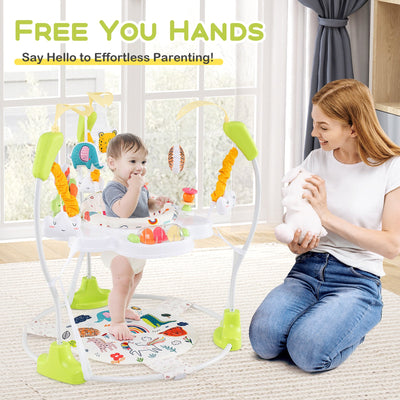 Toupie Bouncing pour Bébé Ajustable avec Jouets Interactifs - Jaune