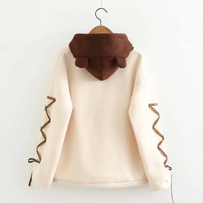 Sudadera con Capucha de Oso para Mujeres - Suéter Acogedor y Bonito