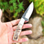Premium Custom 1095 Forged Steel Skinning Knife | Unique Sheep Horn Handle | 7.5" | Includes Leather Sheath - Korvel